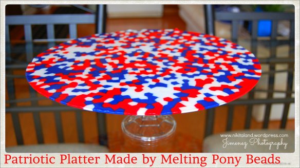 PIZZA PAN PATRIOTIC PLATTER MADE BY MELTING PONY BEADS